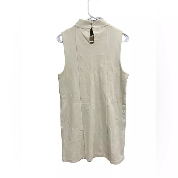 NWT Anthropologie TIBI Button Ivory Cream Dress Mock Neck Sleeveless Button - Picture 5 of 6